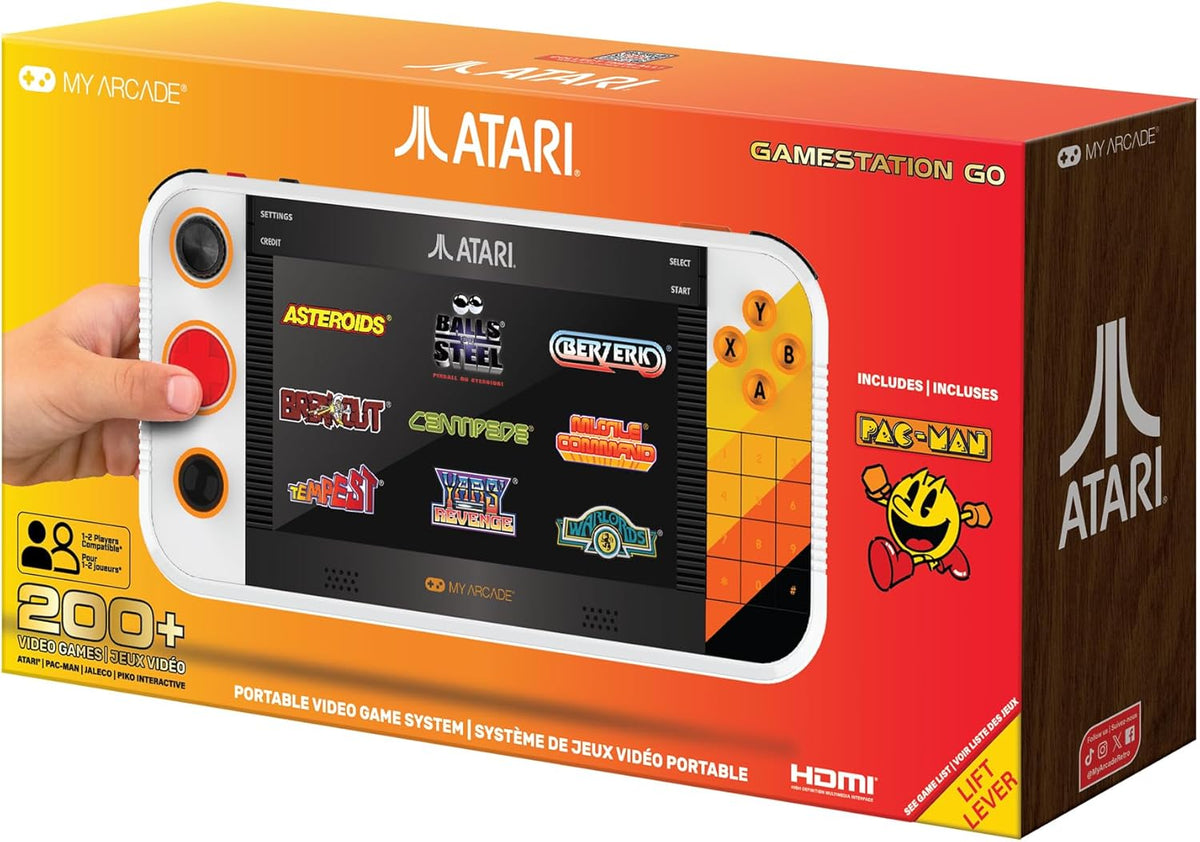 My Arcade Atari Gamestation Go: 200+ Preloaded Retro Games, Includes PACMAN