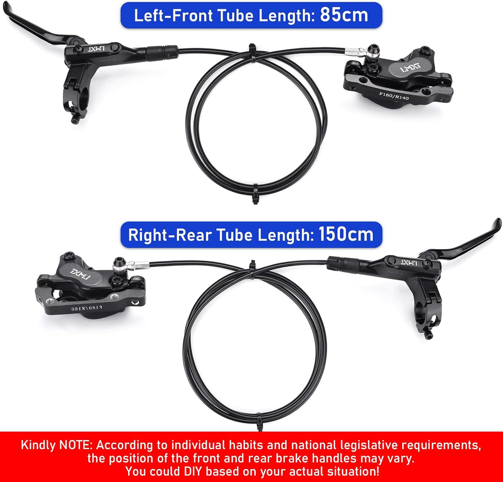 TOBWOLF MTB Hydraulic Disc Brake Set, Four-Piston Bike Brake Upgrade Kit