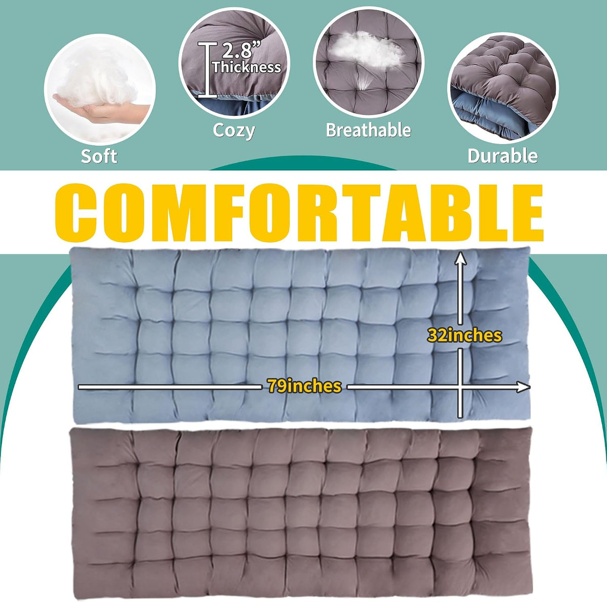 32" XXL Camping Cot with Mattress,900LBS Folding Camping Bed