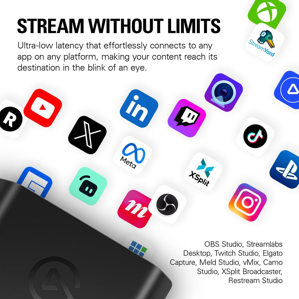 Elgato 4K X Capture Card, HDMI 2.1, 4K144 Ultra-Low Latency