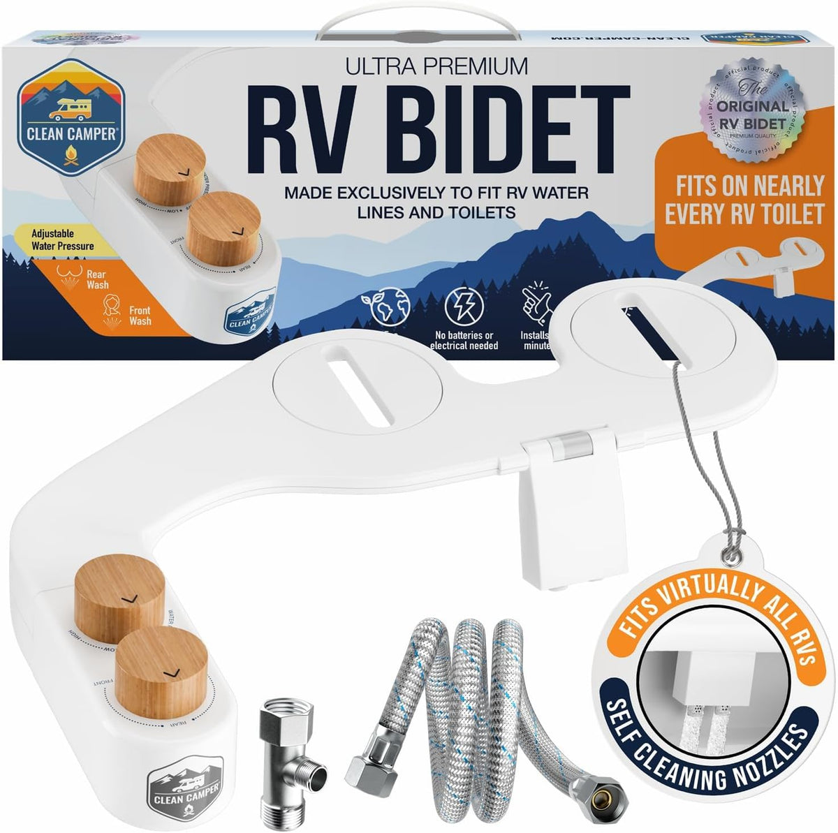 Original Reversible RV Bidet, Universal Fit for RV Toilets