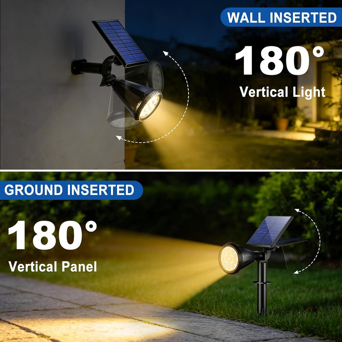 Solar Lights Outdoor Waterproof Flag Spotlights 10 Pack (Warm White)