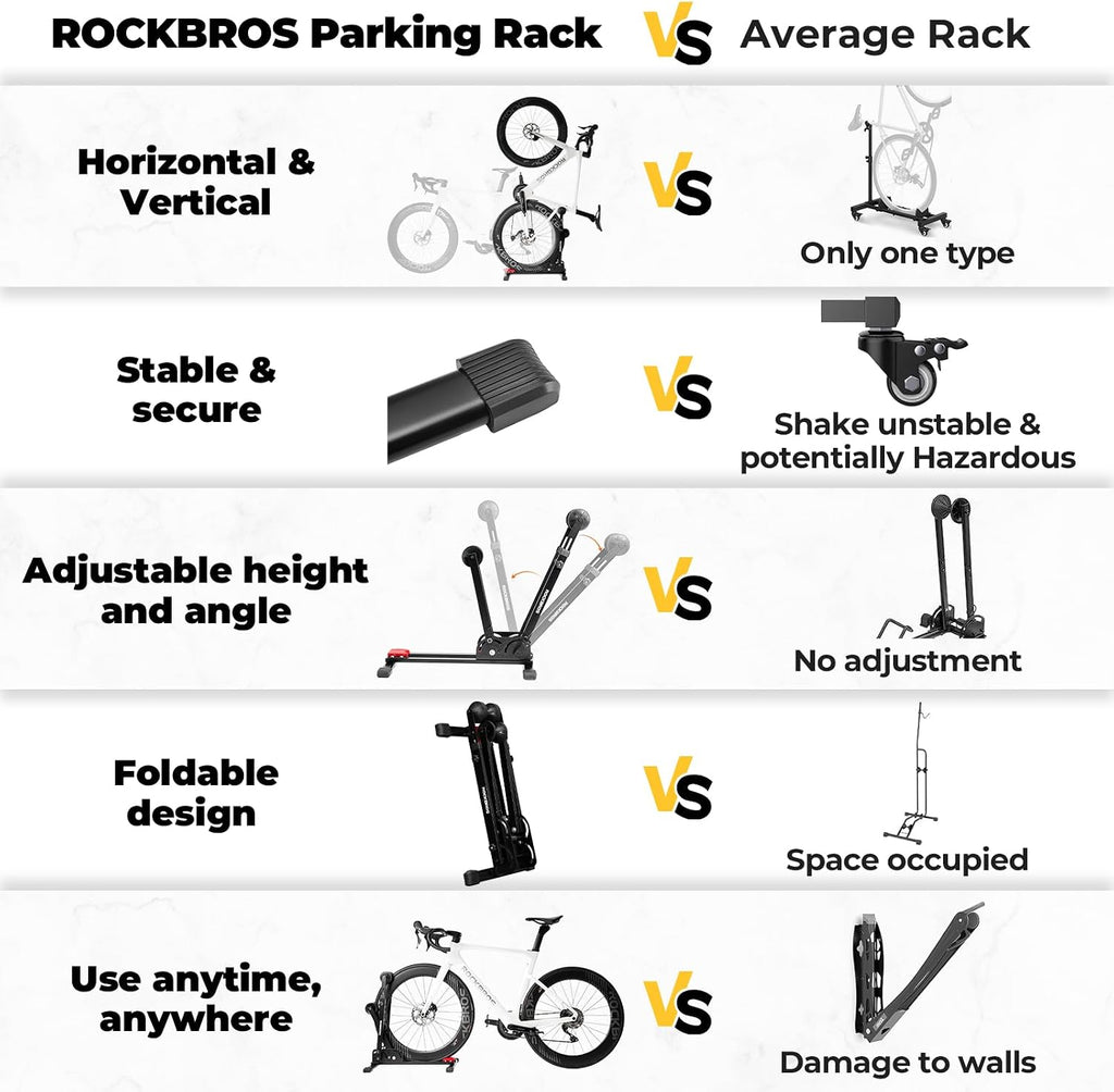 ROCKBROS Bike Stand 2-in-1, Vertical or Horizontal for 20-29 Inch Wheels