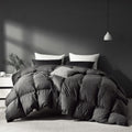 Grey Goose Feather Down Comforter Queen Size, Premium All Season Duvet Insert, 750+ Fill Power 1200TC Cotton Blend Fabric Hotel Style Comforter, 42
