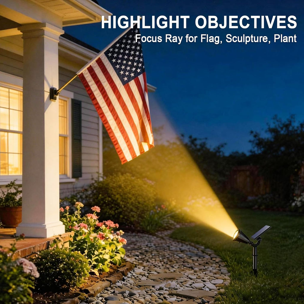 Solar Lights Outdoor Waterproof Flag Spotlights 10 Pack (Warm White)