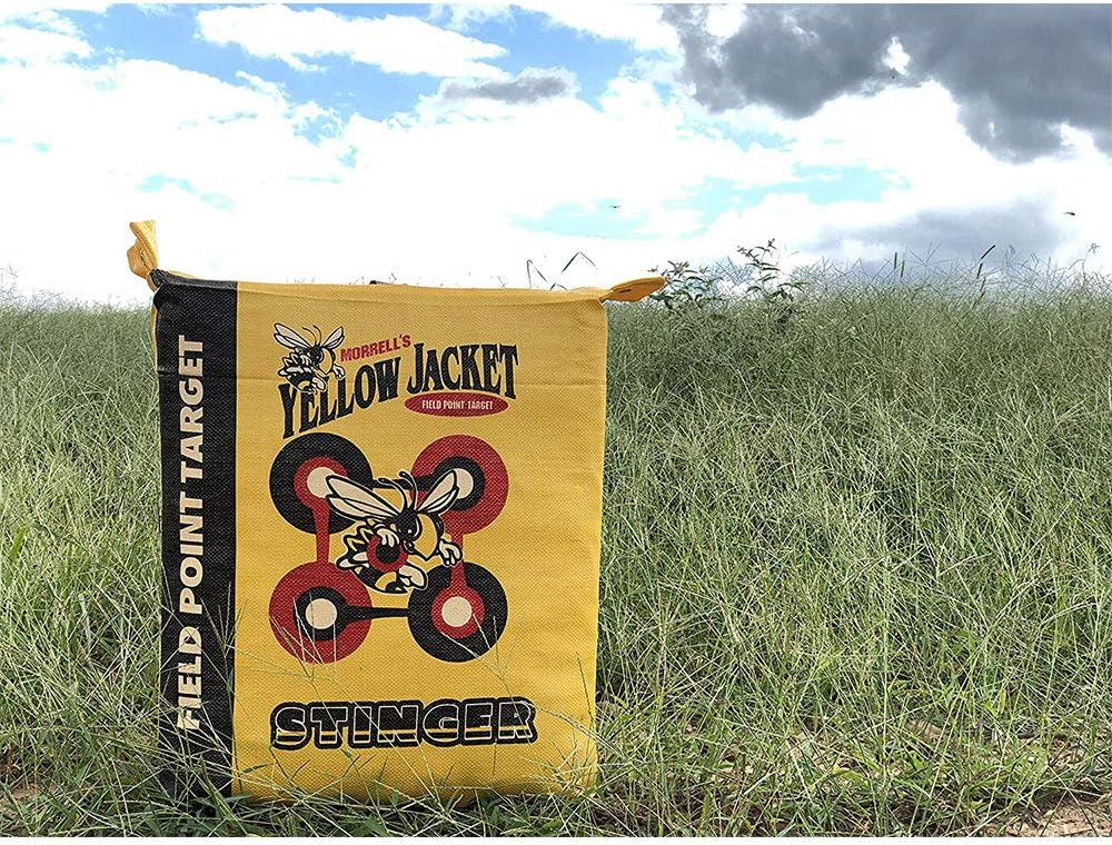 Morrell Yellow Jacket Stinger, Field Point Archery Target with 2 Shooting Sides & 10 Bullseyes - Portable Backyard Hunting Practice Bag with E-Z Tote