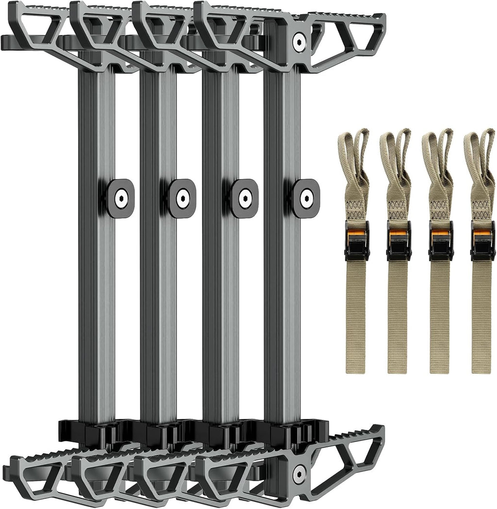 Climbing Sticks,Aluminum Non-Slip Hunting Climbing Steps,Lightweight Tree Climbing Hunting Gear Hunting Accessories for Tree Stands Set of 4,Fold Up