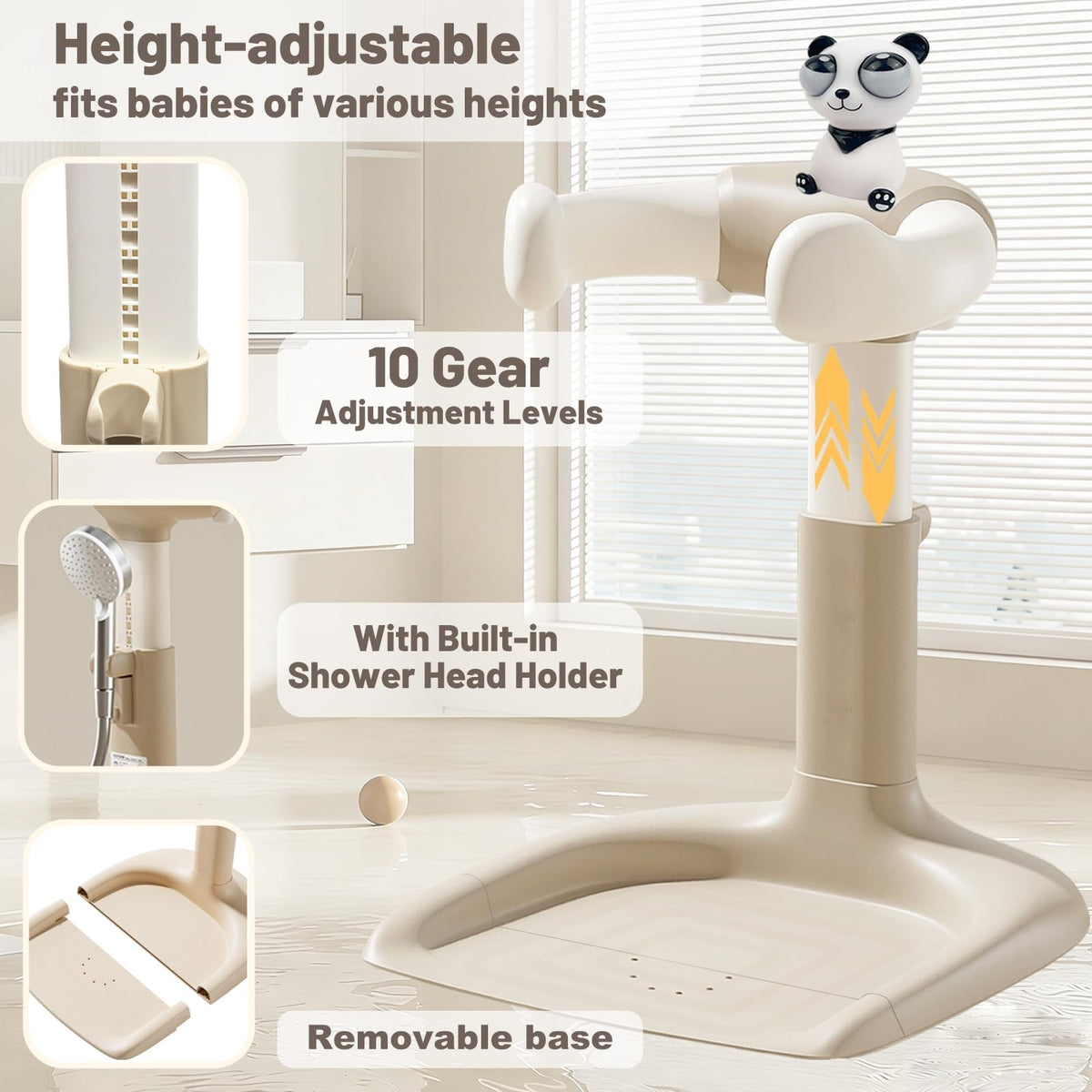 Baby Shower Stand, Sit & Stand Bath Support for Toddlers