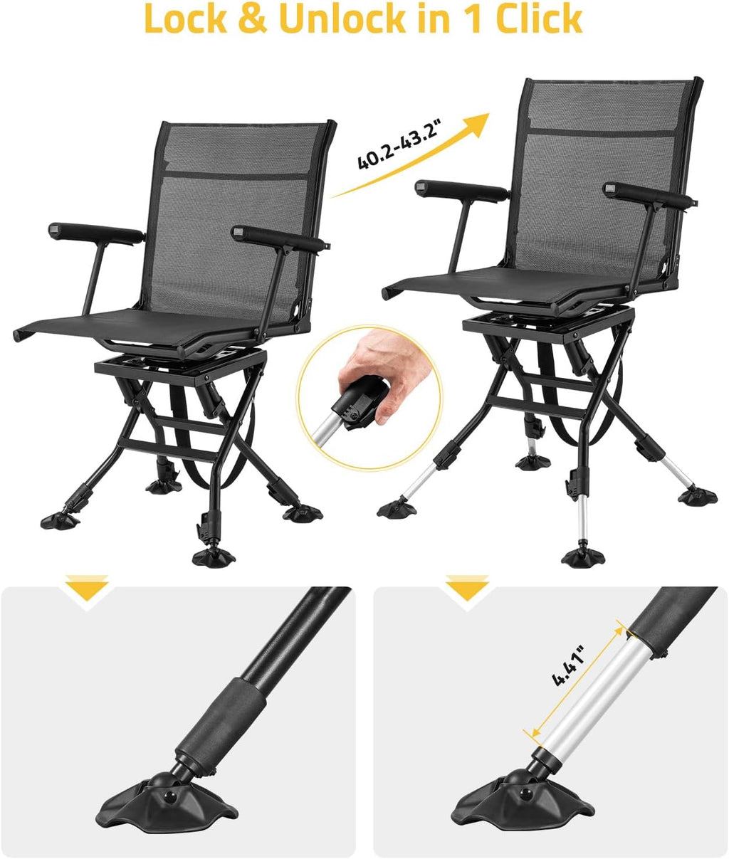 Swivel Hunting Chair for Deer Hunting Blind Chair with Armrest