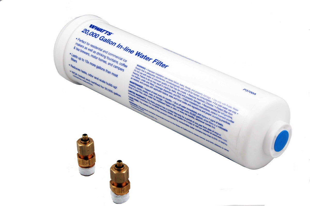 Watts Premier 20000 Gallon Inline Water Filter 1/4" Brass Connectors