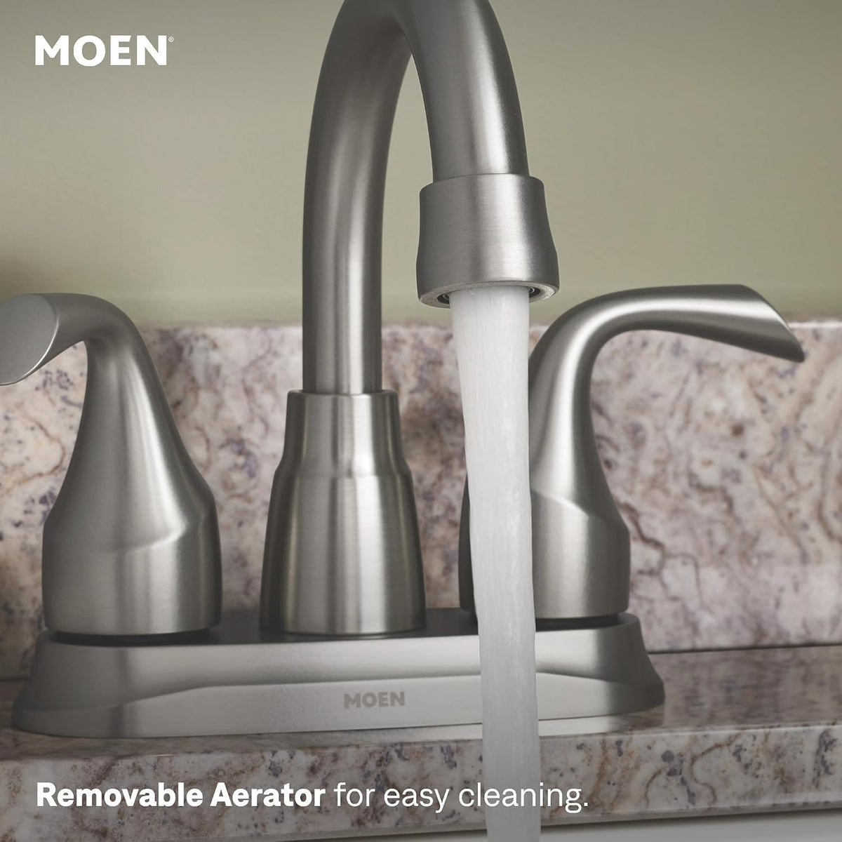Moen Idora Centerset Bathroom Faucet, Spot Resist Nickel, 84115SRN