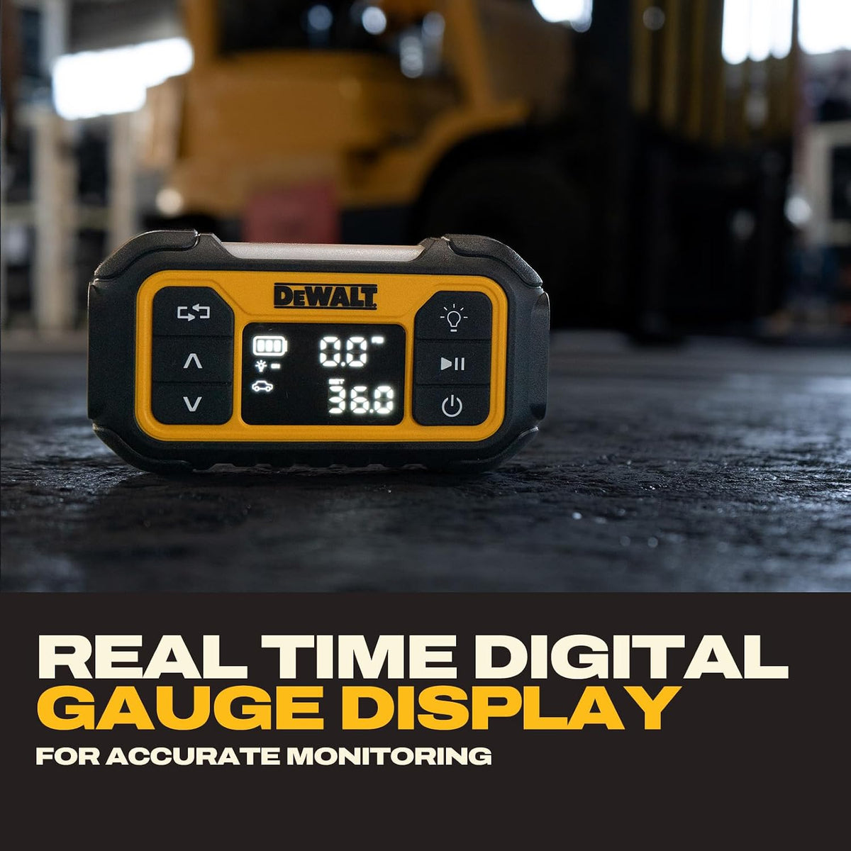 DEWALT Tire Inflator, Portable Air Compressor with Digital Display Pressure Gauge & Auto Shut Off, 150 PSI 12V DC Corded & Battery Powered Air Pump