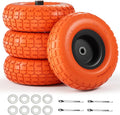 【UPGRADED】4.10 3.50-4 Tire and Wheel, 10 Inch Flat Free Tires