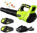 Leaf Blower Cordless, Leaf Blower with Battery and Charger - 2 Speed Modes, 2 Batteries, 20V Powerful Lightweight Electric Blowers for Blowing Leaves
