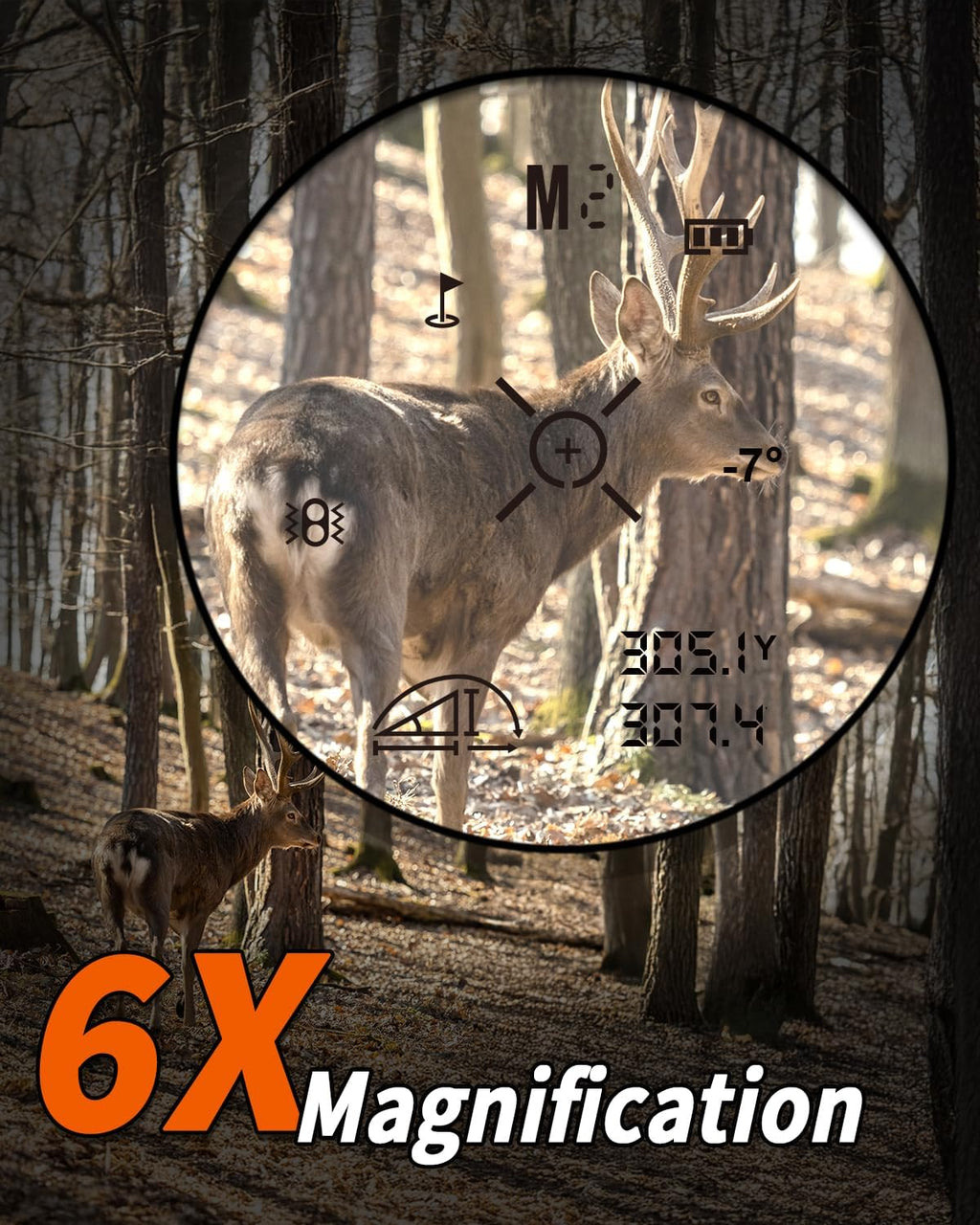 WOSPORTS 1200 Yards Hunting Rangefinder,Archery Rangefinder - Laser Range Finder for Hunting Golf with Speed, Scan and Normal Measurements