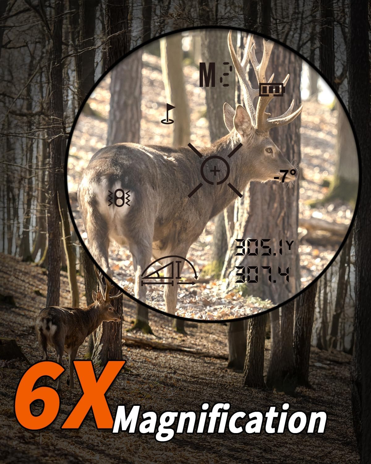 WOSPORTS 1200 Yards Hunting Rangefinder,Archery Rangefinder - Laser Range Finder for Hunting Golf with Speed, Scan and Normal Measurements
