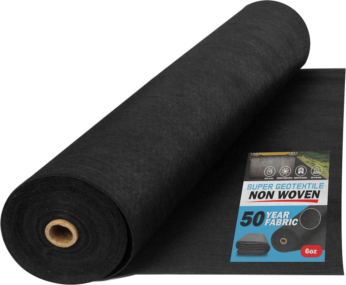 Super Geotextile Non Woven Geotextile Fabric 6 Oz 3x50Ft, Filter Fabric