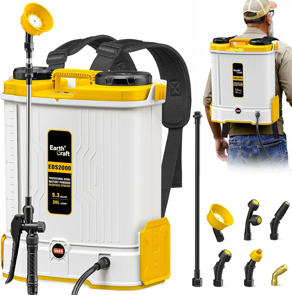 5.3Gal Battery Powered Backpack Sprayer for DeWalt 20V Battery Not Included