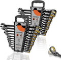 24-piece Flex Head Ratcheting Wrench Set Metric & SAE 180° flexible