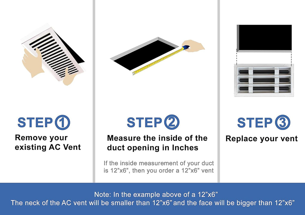 BUILDMART - 10x10 Modern AC Vent Cover - Decorative White Aluminum Air Vent - Standard Linear Slot Diffuser - Heating and Cooling Register Grille for
