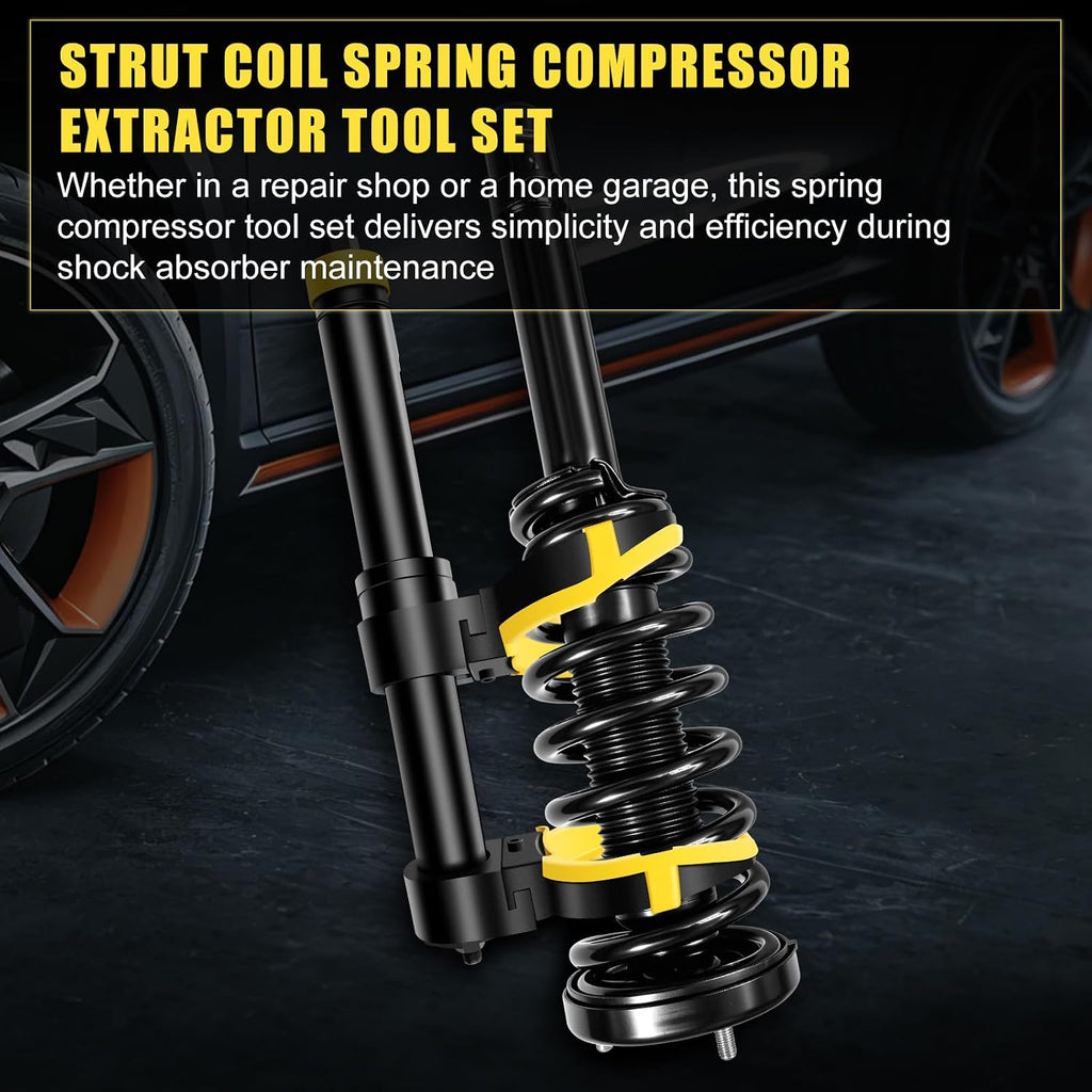 JIFETOR MacPherson Strut Spring Compression Tool Kit Motorcycles Cars SUVs