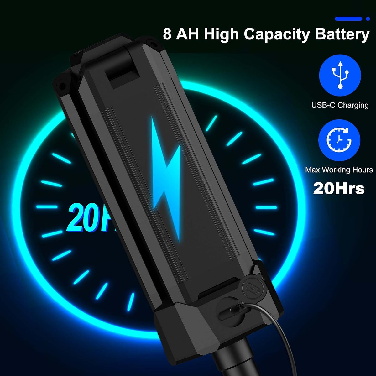 Rechargeable LED Work Light with Stand, Aluminum 67" Portable Cordless Work Light, 8AH Battery, 500/1500/2500 Lumen, 4000/6500K Dimmable Camping