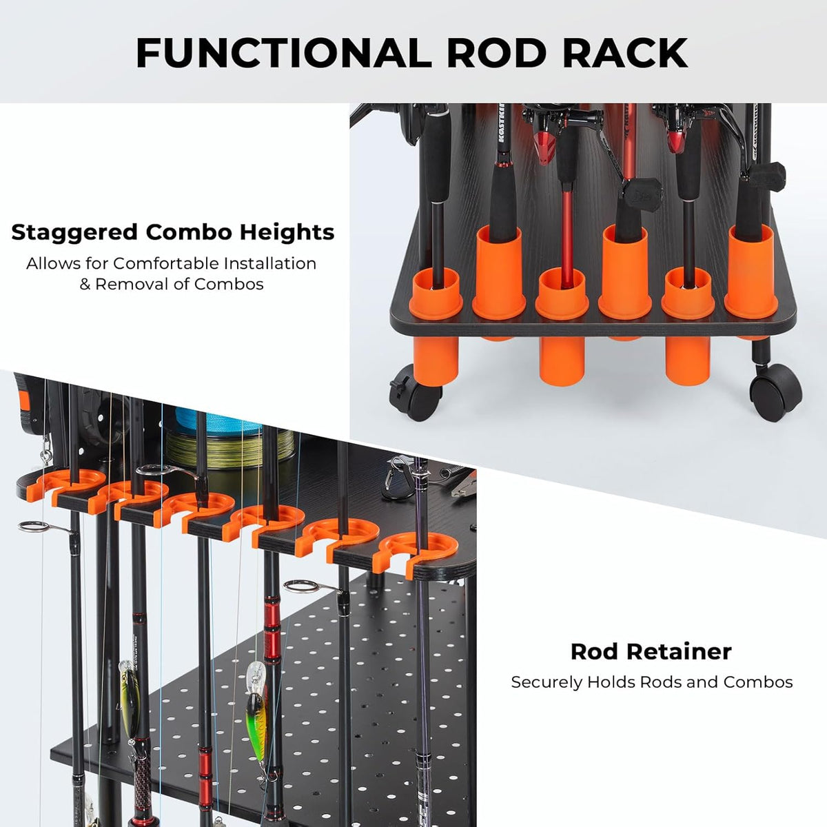 KastKing Gear Trolley V12 Mobile Fishing Rod Holder for 12 Rods or Combos