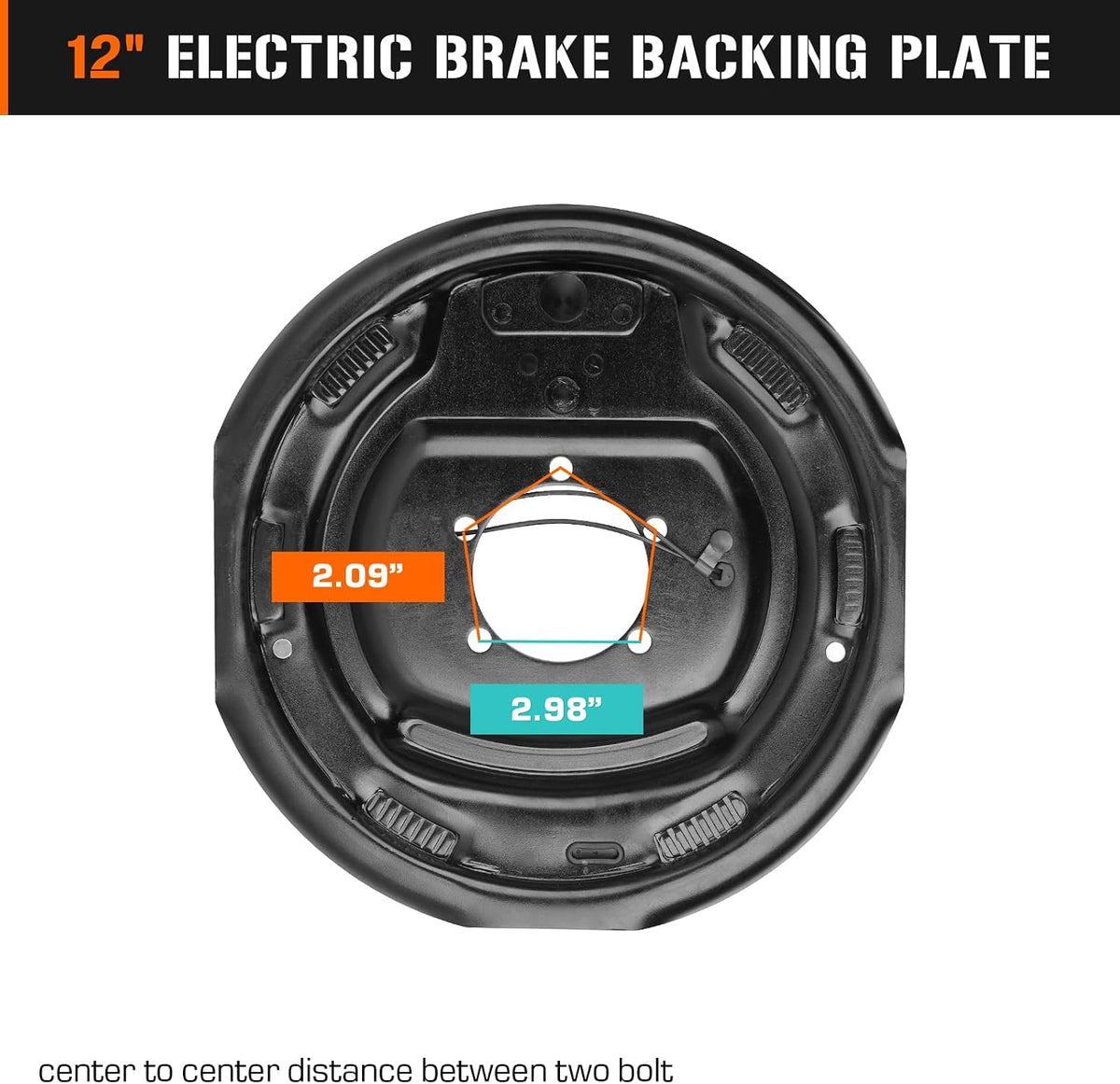 2Pcs 12" x 2" Electric Trailer Brake for 5,200lbs 6,000lbs 7,000lbs Left and Right