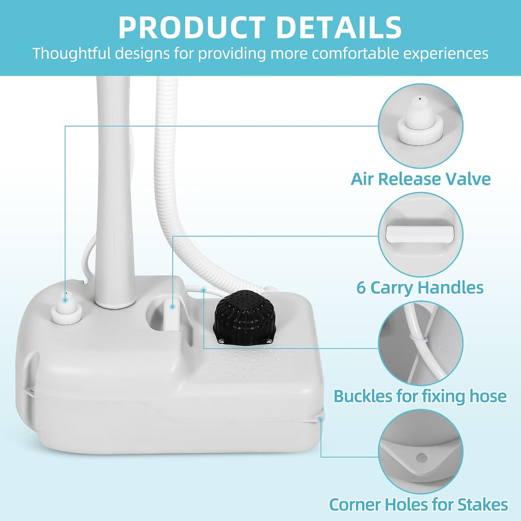 YITAMOTOR Portable Sink 17L Camping Hand Washing Station with 24L Sewage Tank, Wheels, Soap Dispenser, Towel Holder, for Garden, Gather, Worksite