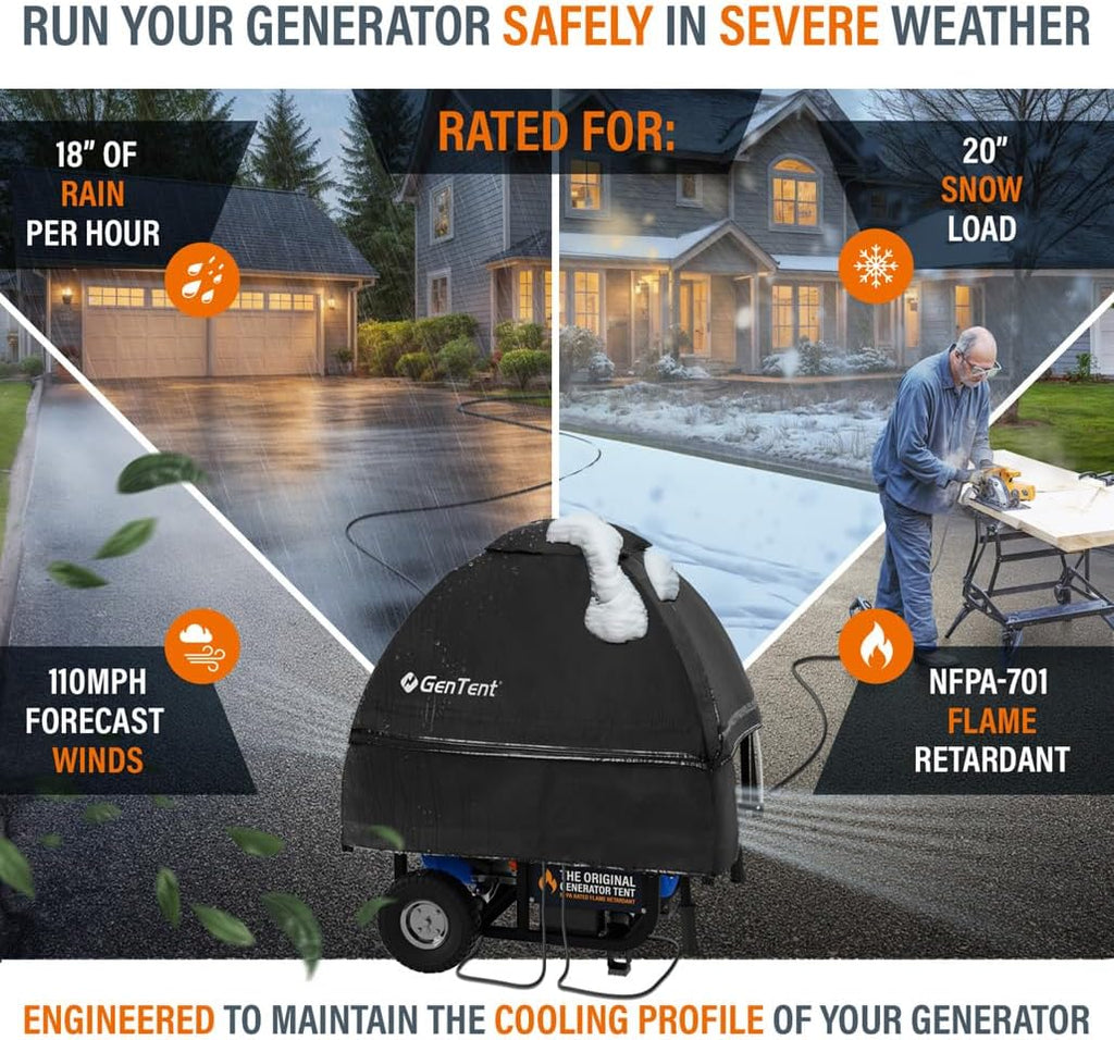 GenTent Universal Open Frame Generator Tent, Black, Original - Standard