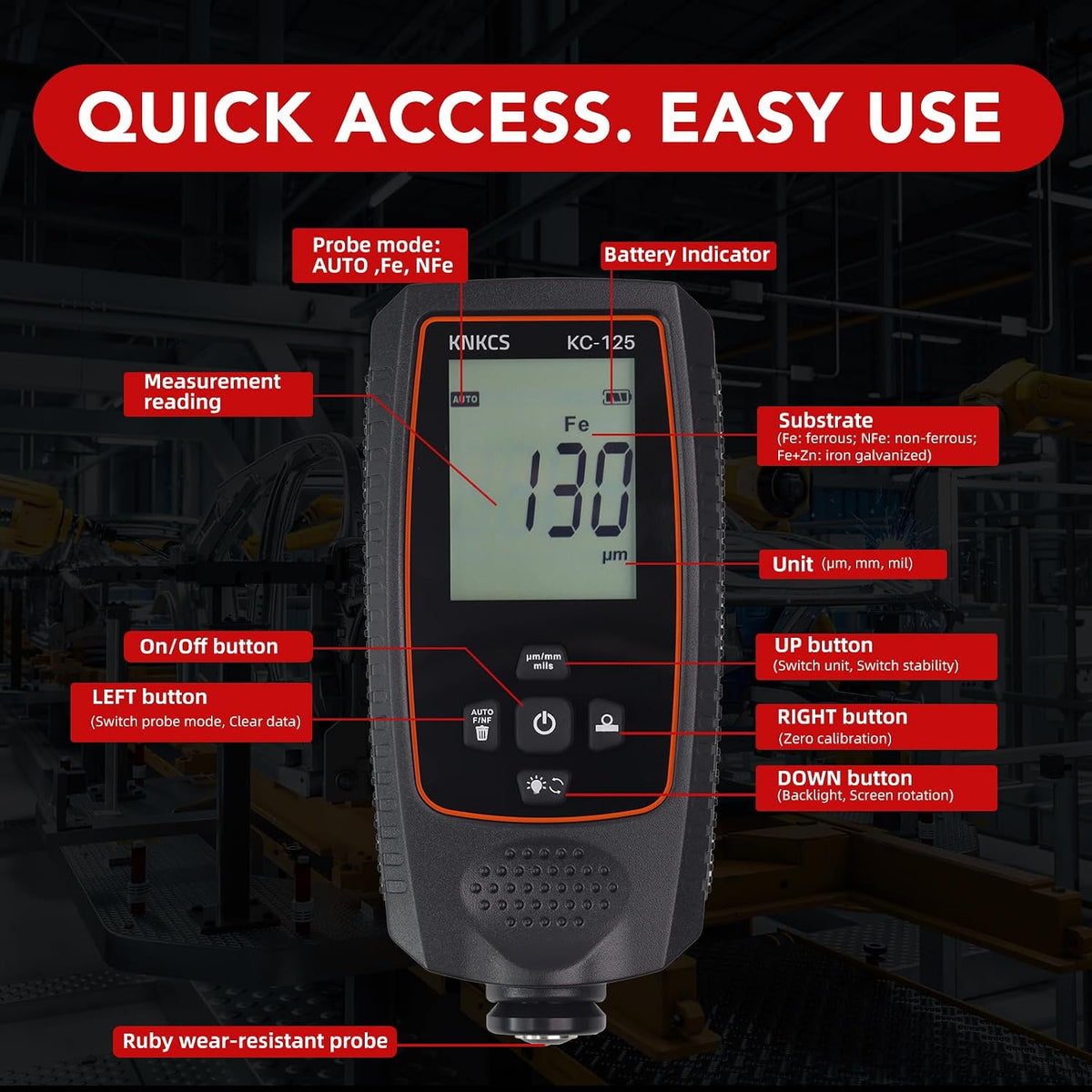 Paint Thickness Gauge for Cars - Accurate Mil Thickness Gauge for Iron/Aluminum/zinc Car Body Filler Tester for Used Car Buyers & Auto Body Shops