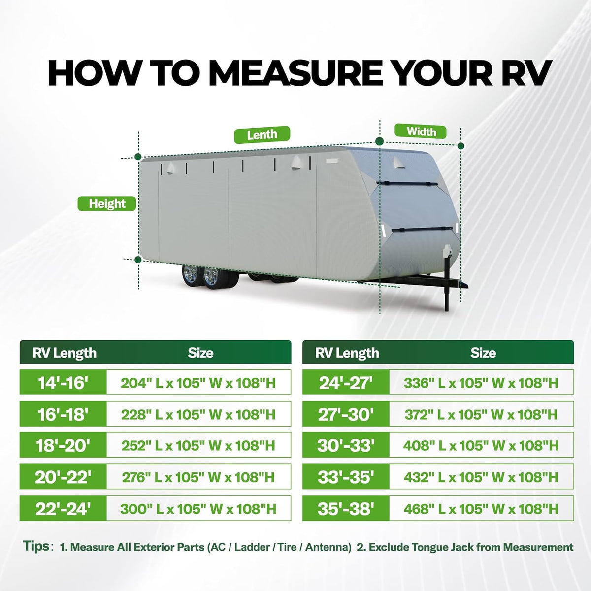 RVGUARD RV Cover, Travel Trailer Cover, for 27'-30' RV, Grey
