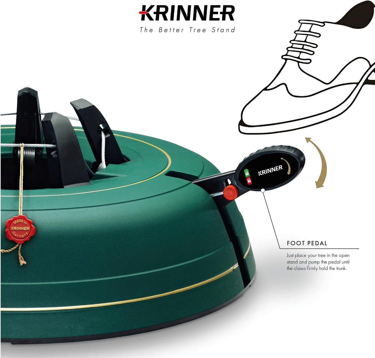 Krinner Tree Genie XXL Tree Stand, Green - Fits 12 ft Trees