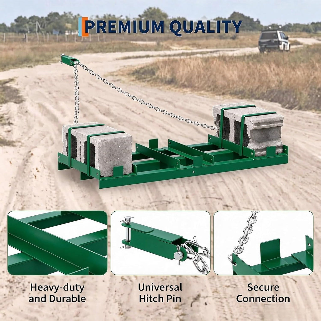 Garvee 6 FT Drag Harrow Driveway Grader, Tow Behind Lawn and Power Rake