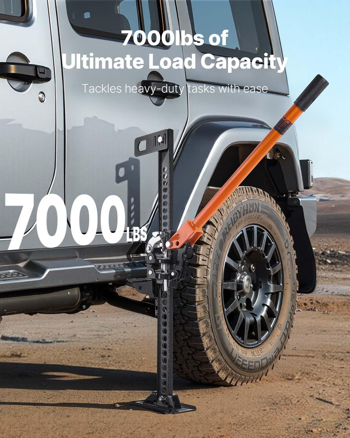 VEVOR Farm Jack, 33" Utility High Lift Farm Jack, 3.18 Ton (7,000 lbs) Capacity Ratcheting Off Road Utility Jacks, Heavy-Duty Lift Jacks with 5.12"