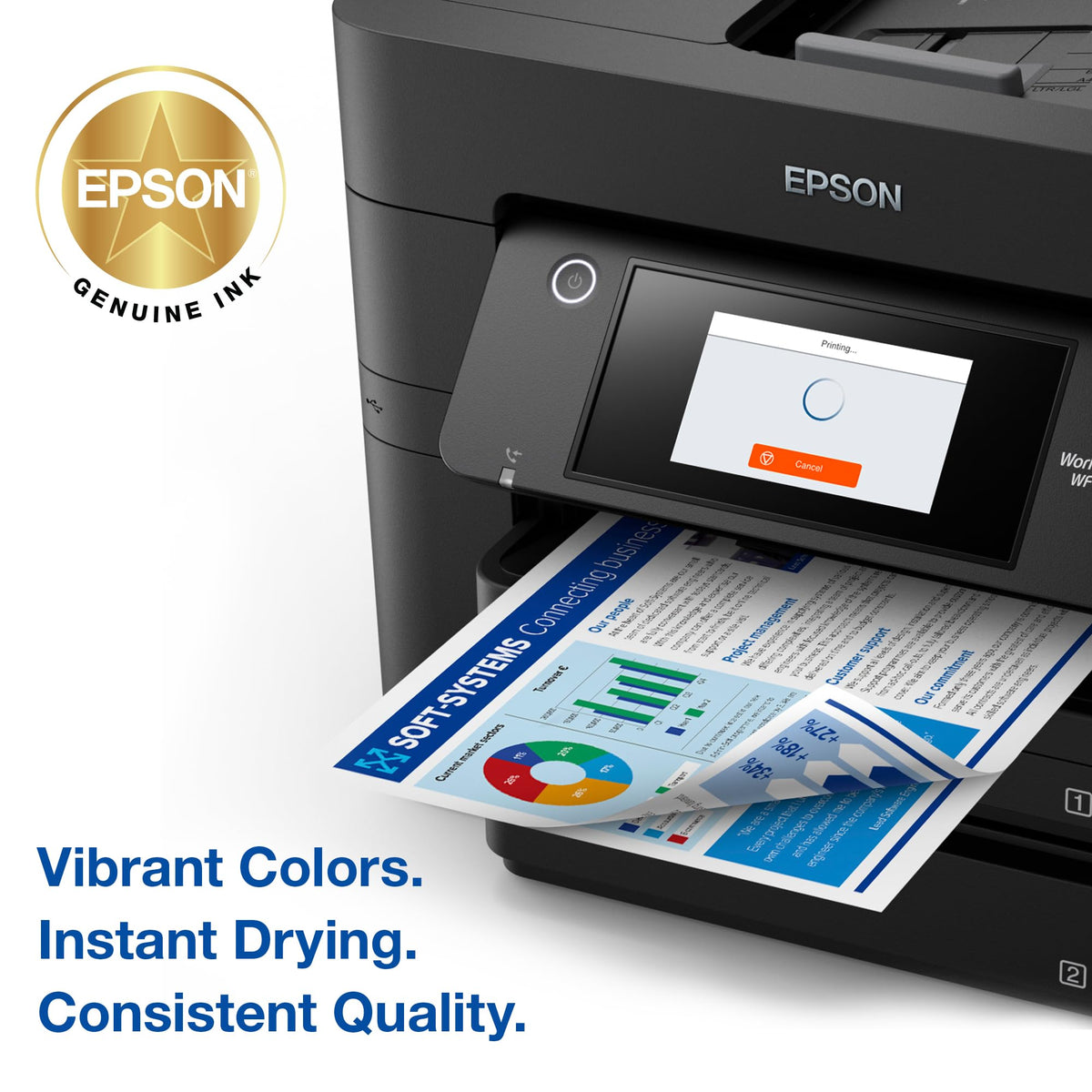 EPSON 822 DURABrite Ultra Ink High Capacity Black & Standard Color Cartridge Combo Pack (T822XL-BCS) Works with WorkForce Pro WF-3820,3823, 4820