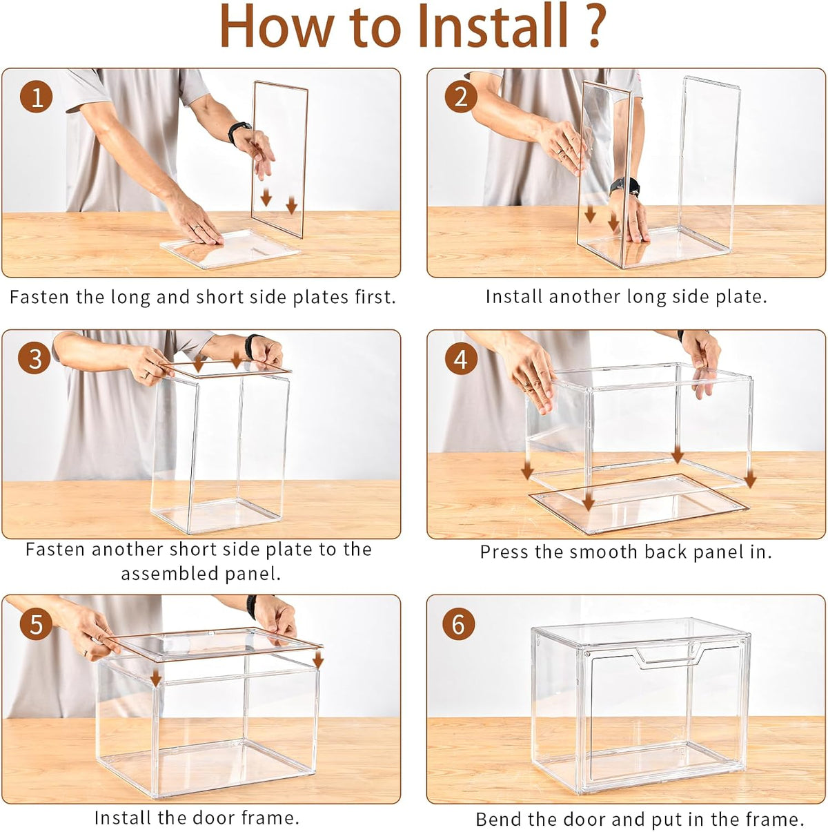 Stackable Acrylic Display Case,Clear Storage Bins with Lid for Collectibles
