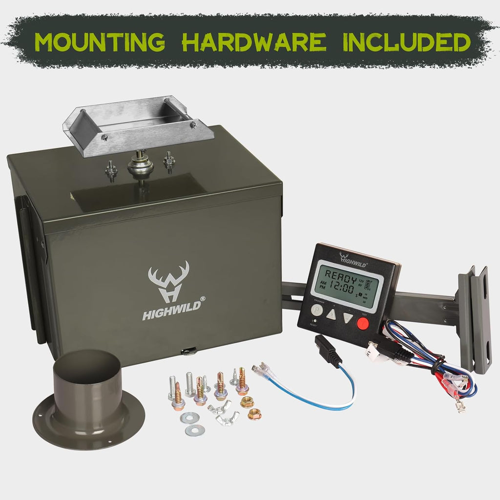 Highwild 12V Digital Deer Feeder Kit for Hunting, up to 8 Feed Times