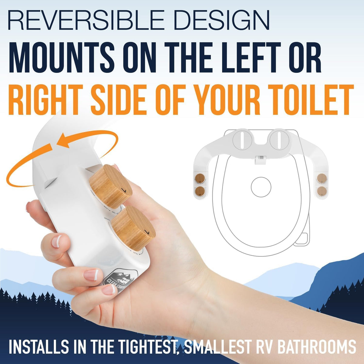 Original Reversible RV Bidet, Universal Fit for RV Toilets