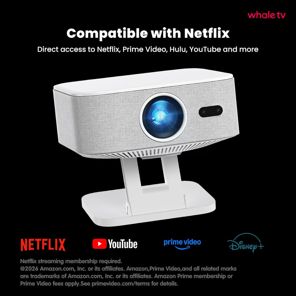 4K Outdoor Projector with Wifi and Bluetooth, Built-in Apps, Smart Projector with Auto Focus & Keystone, 1500 ANSI Lumens and 300" Movie Projector