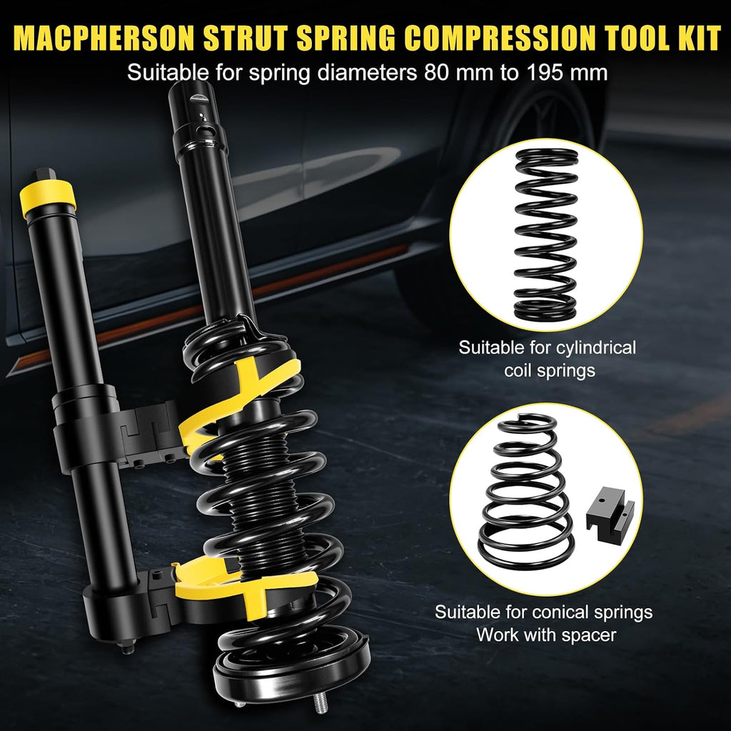 JIFETOR MacPherson Strut Spring Compression Tool Kit Motorcycles Cars SUVs