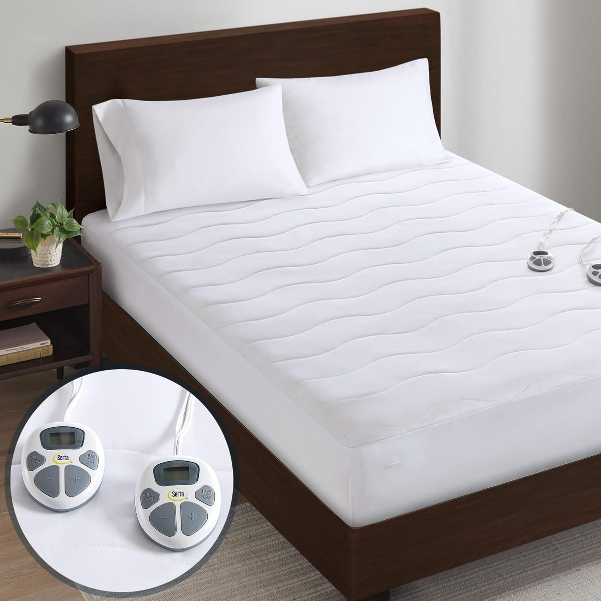 Serta Heated Mattress Pad with Deep Pocket & Dual Controller Queen