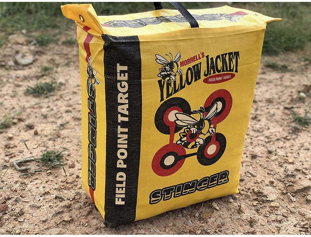 Morrell Yellow Jacket Stinger, Field Point Archery Target with 2 Shooting Sides & 10 Bullseyes - Portable Backyard Hunting Practice Bag with E-Z Tote