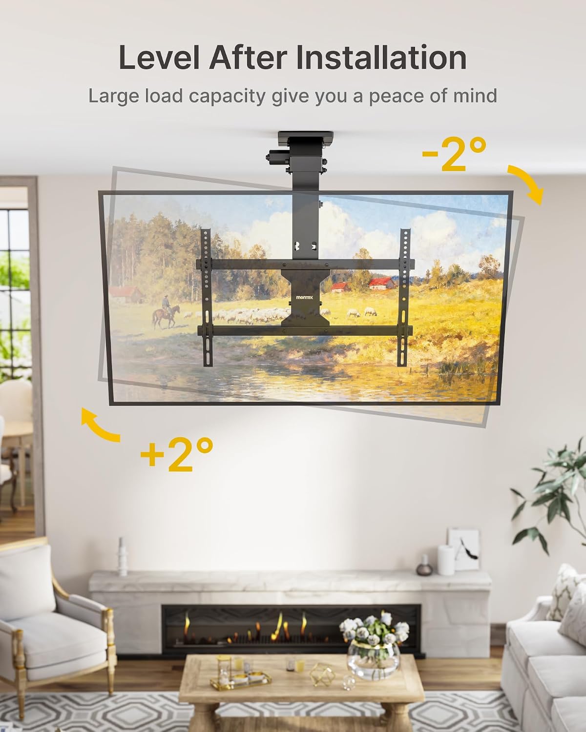 monTEK Motorized Ceiling TV Mount with Remote for 37-75 Inch TVs