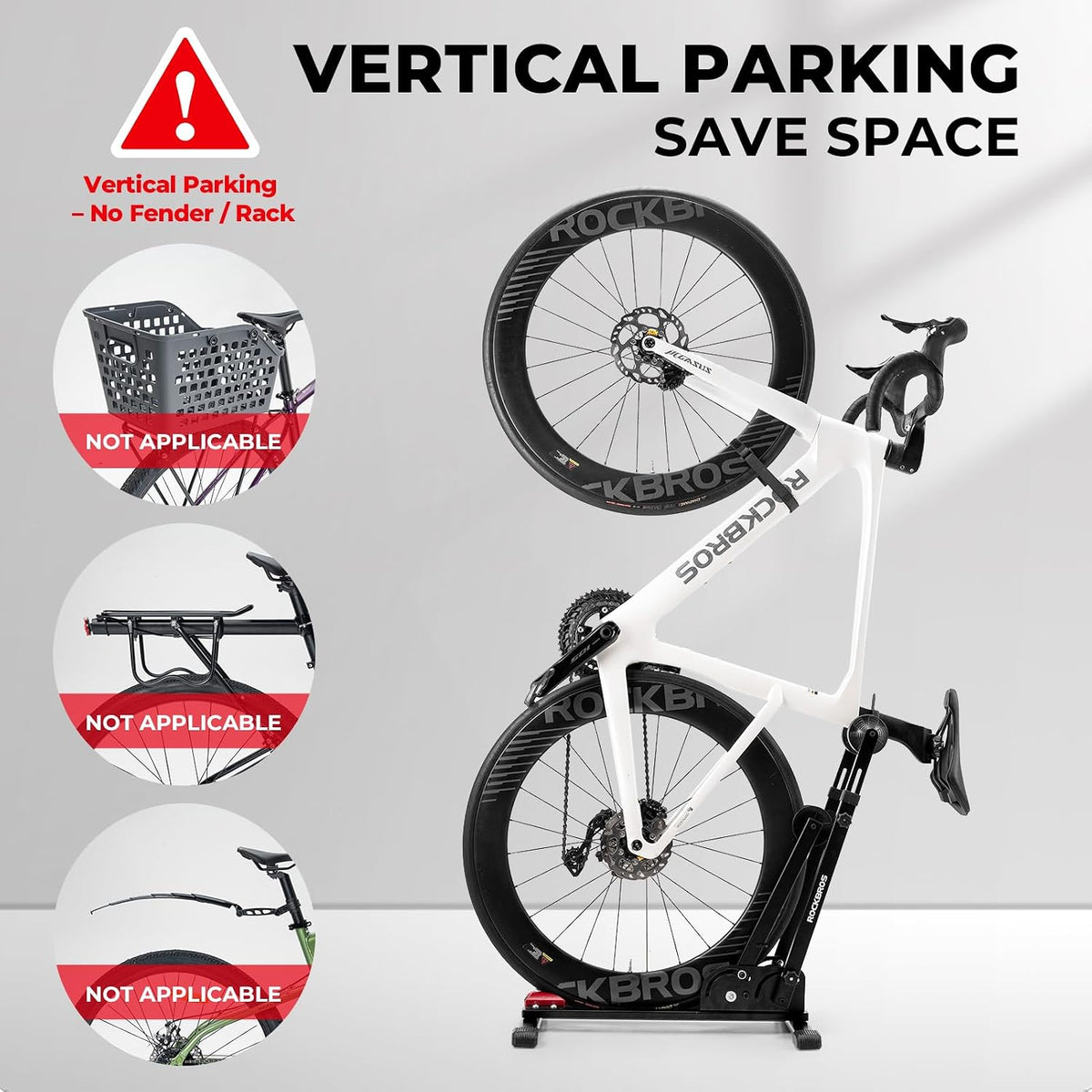 ROCKBROS Bike Stand 2-in-1, Vertical or Horizontal for 20-29 Inch Wheels