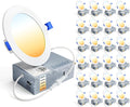 Ensenior 24Pack 4 Inch LED Recessed Ceiling Light, 5CCT, 750LM 9W 120V