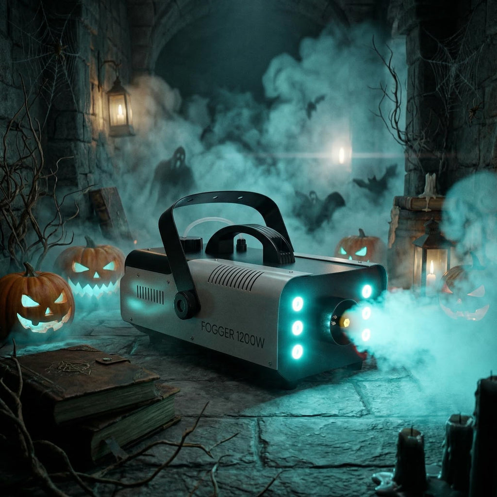 1200W Fog Machine, Halloween Smoke Machine with 14 Colors Lights & Wireless Remote Control, 6000CFM Haze Machine for Wedding, Party, Stage, Indoor