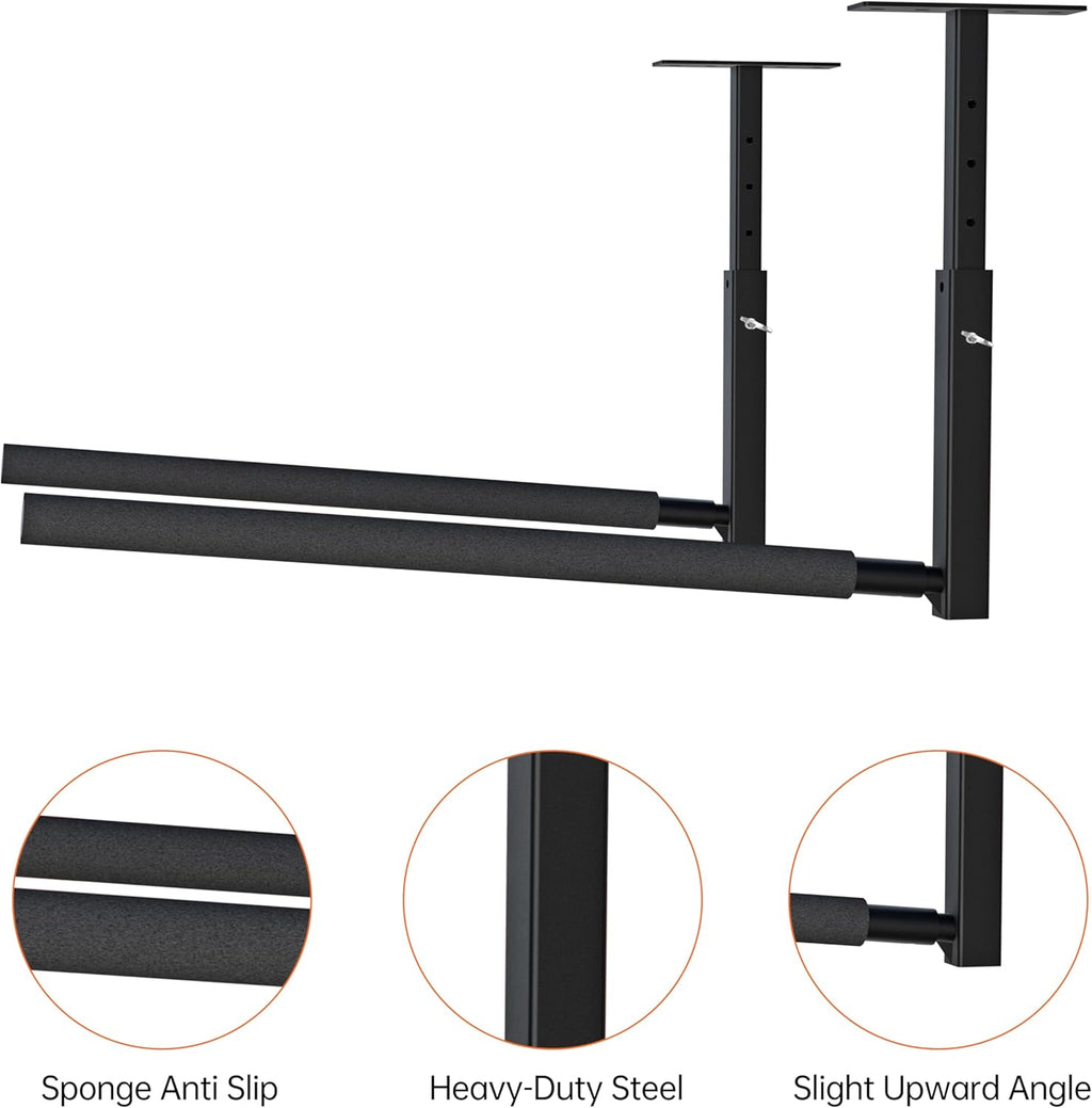 Ceiling Ladder Rack, 150 lbs Garage Storage, Adjustable