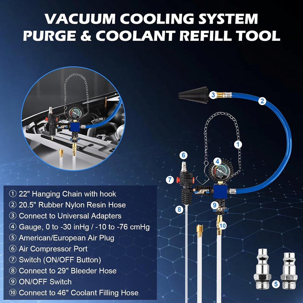 31 PCS Coolant Pressure Tester Kit with 23 Adapters