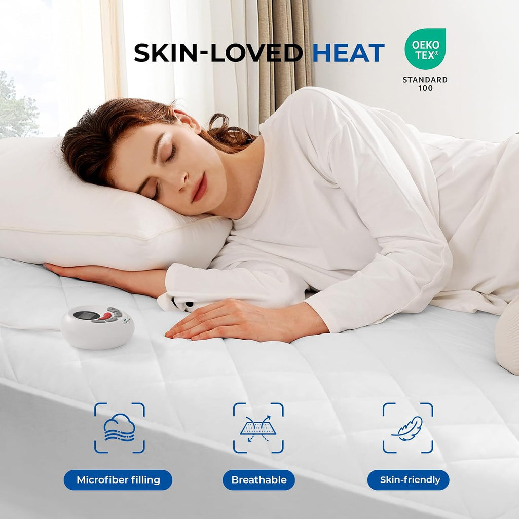 VALUXE Heated Mattress Pad King Size 12 Heat Settings Electric Bed Warmer